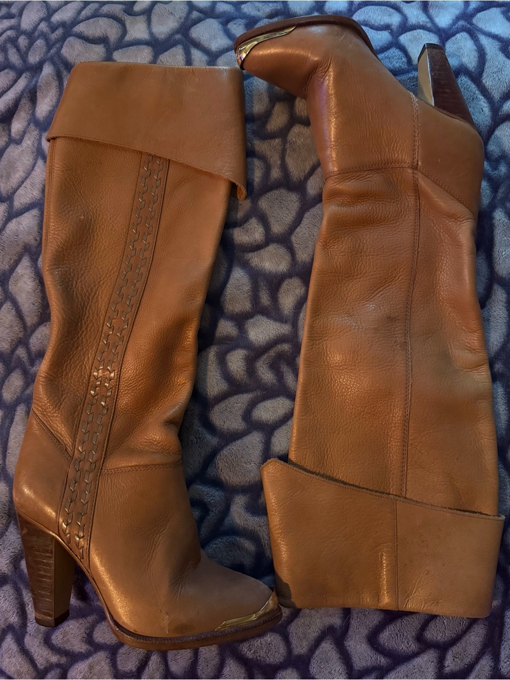 1970s Vintage Leather Brasil Knee High Boots